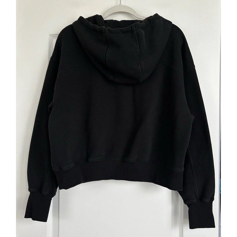 Offline By Aerie Cloud Fleece Snap Front Hoodie Womens Size S Black Oversized - Picture 5 of 10